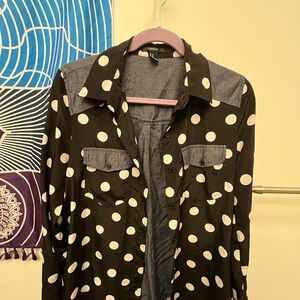 Polka Dot Button-Up Shirt